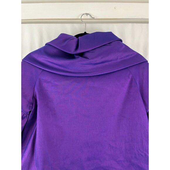 Samuel Dong Cropped Dress Jacket Womens Size S Iridescent Ruffles Music Note Zip - Picture 13 of 16